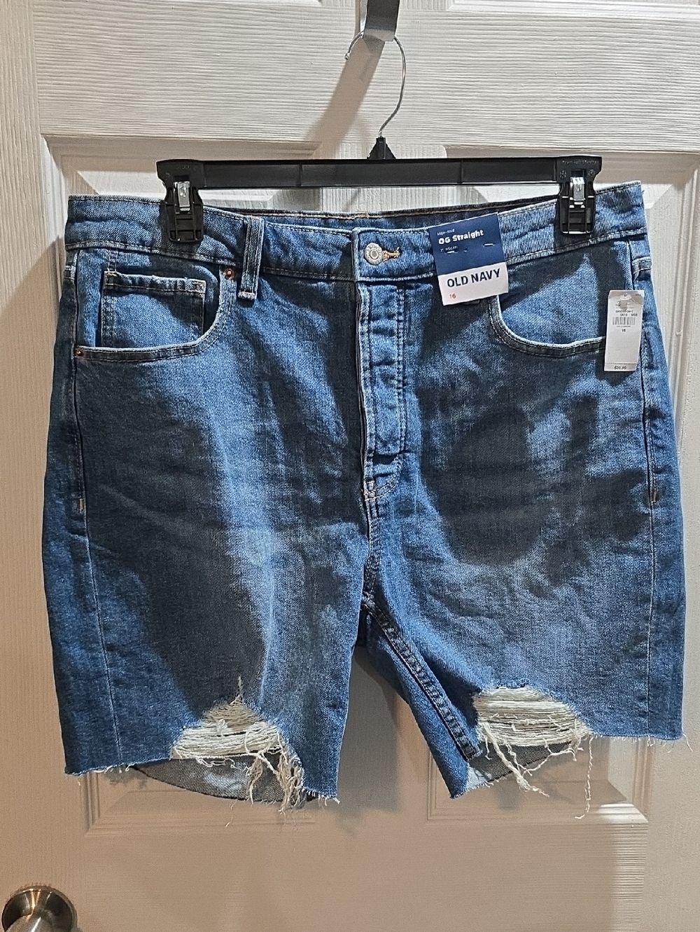 Old Navy Blue Denim Ripped Women Shorts